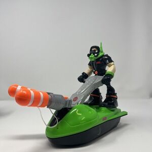 Rescue Heroes Gil Gripper Wave Rescue Specialist | 2000 Mattel | Jet Ski Boat